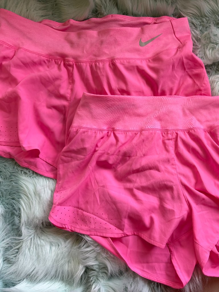 Two (2) Nike Women Eclipse 3 Inch Shorts Aq5416-607 Pink X-Large New With Tags